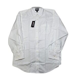 Kirkland Signature White‎ Dress Shirt Mens Large 16.5  35 Non-Iron NEW